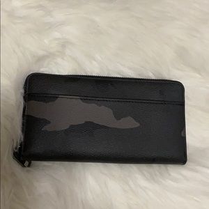 coach man long zip wallet